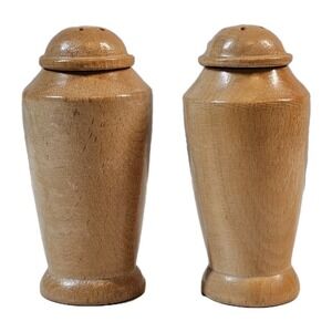 Wooden Vintage Turned Salt and Pepper Shakers Set Japan Minimalist Modern Simple